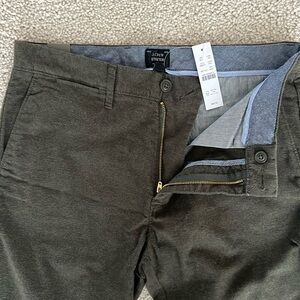 J. Crew Men’s 484 Slim Fit Flannel Pants - Dark Olive, Size 30x32